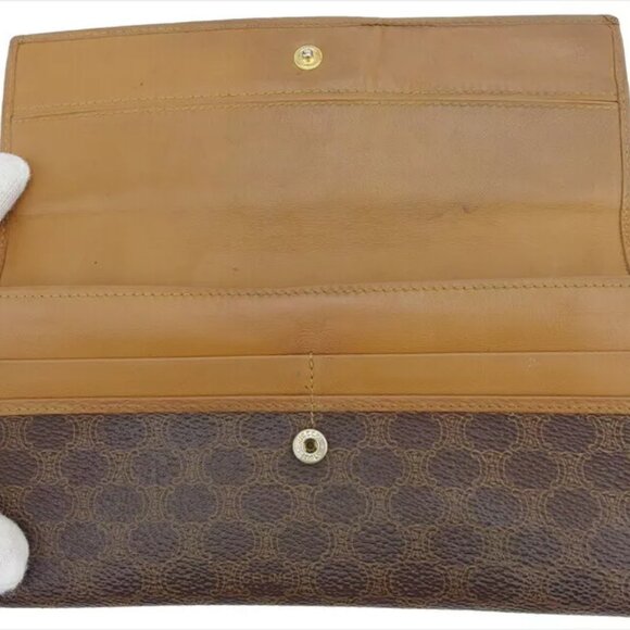 Celine long wallet macadam beige PVC x leather Authentic USED - Picture 5 of 11